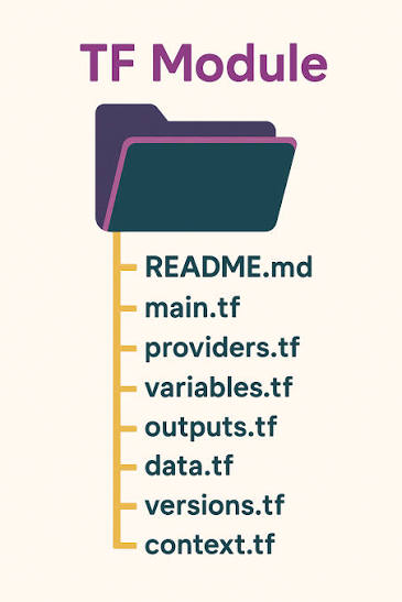 Diagram showing Terraform modular architecture with root, network, and compute modules